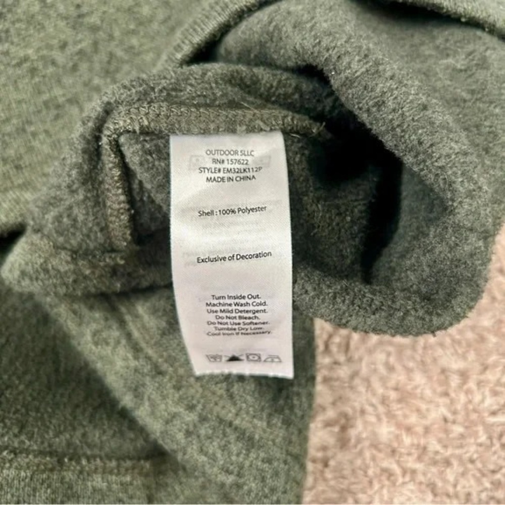 Eddie Bauer I Men's Green Textured Quarter Zip Fleece Pullover Sweater I Size XL - Picture 5 of 5